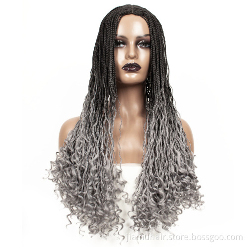 Wave Braids Wigs Synthetic Goddess Box Braided Wigs Crochet Hair Braids for Women